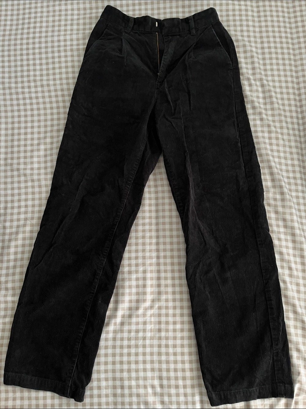 Muji Black Corduroy Pants Straight Fit